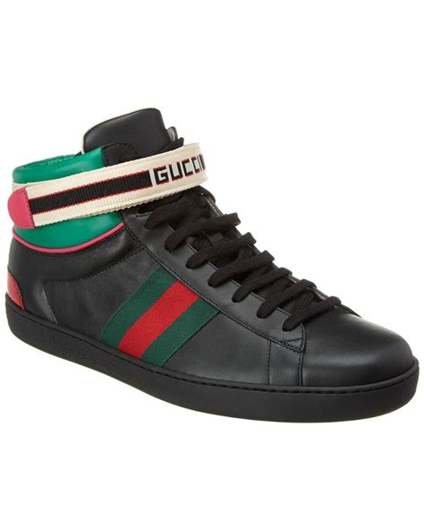 ace leather sneaker gucci amazon|gucci ace high top sneakers.